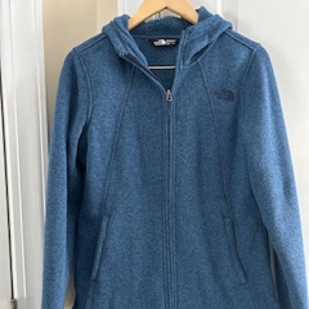 Women's Jacket The North Face Blue Size Medium Zip Enclosure Front Pockets